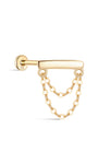 14K Solid Gold Smooth Double-Layer Tassel Earrings - Kosinerjewelry