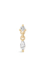 14K Solid Gold Minimalist Marquise Tassel Flatback - Kosinerjewelry