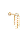 14K Solid Gold Tassel Devil Eyes Ear Piercing Stud - Kosinerjewelry