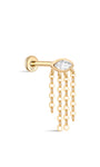 KOSINER 14K Solid Gold Devil Eyes Tassel Piercing Stud