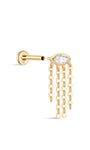 KOSINER 14K Gold Devil Eyes Stud Parts, Internally Threaded