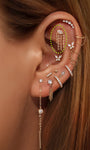 KOSINER Devil Eyes Tassel Stud in Helix Piercing, Curated Ear