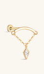 Piercing em corrente de losango em ouro 14K KOSINER