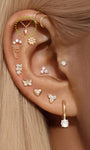 KOSINER Rhombus Chain Stud em Forward Helix Piercing, Curadoria de Orelha