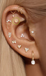 14K Solid Gold Glossy Petal Flatback - Kosinerjewelry