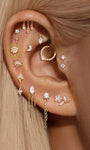 14K Solid Gold Glossy Petal Flatback - Kosinerjewelry