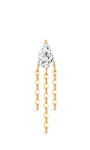 Espalda plana con borla de pera de oro macizo de 14 quilates - Kosinerjewelry