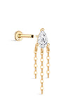 Espalda plana con borla de pera de oro macizo de 14 quilates - Kosinerjewelry