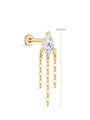 14K Solid Gold Pear Tassel Flatback - Kosinerjewelry