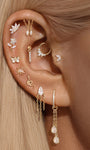 Espalda plana con borla de pera de oro macizo de 14 quilates - Kosinerjewelry