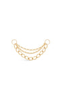 KOSINER 14K Solid Gold Three-Layer Chain Hoop Charm
