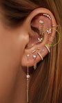 KOSINER Three-Layer Chain Charm in Curated Ear Stack