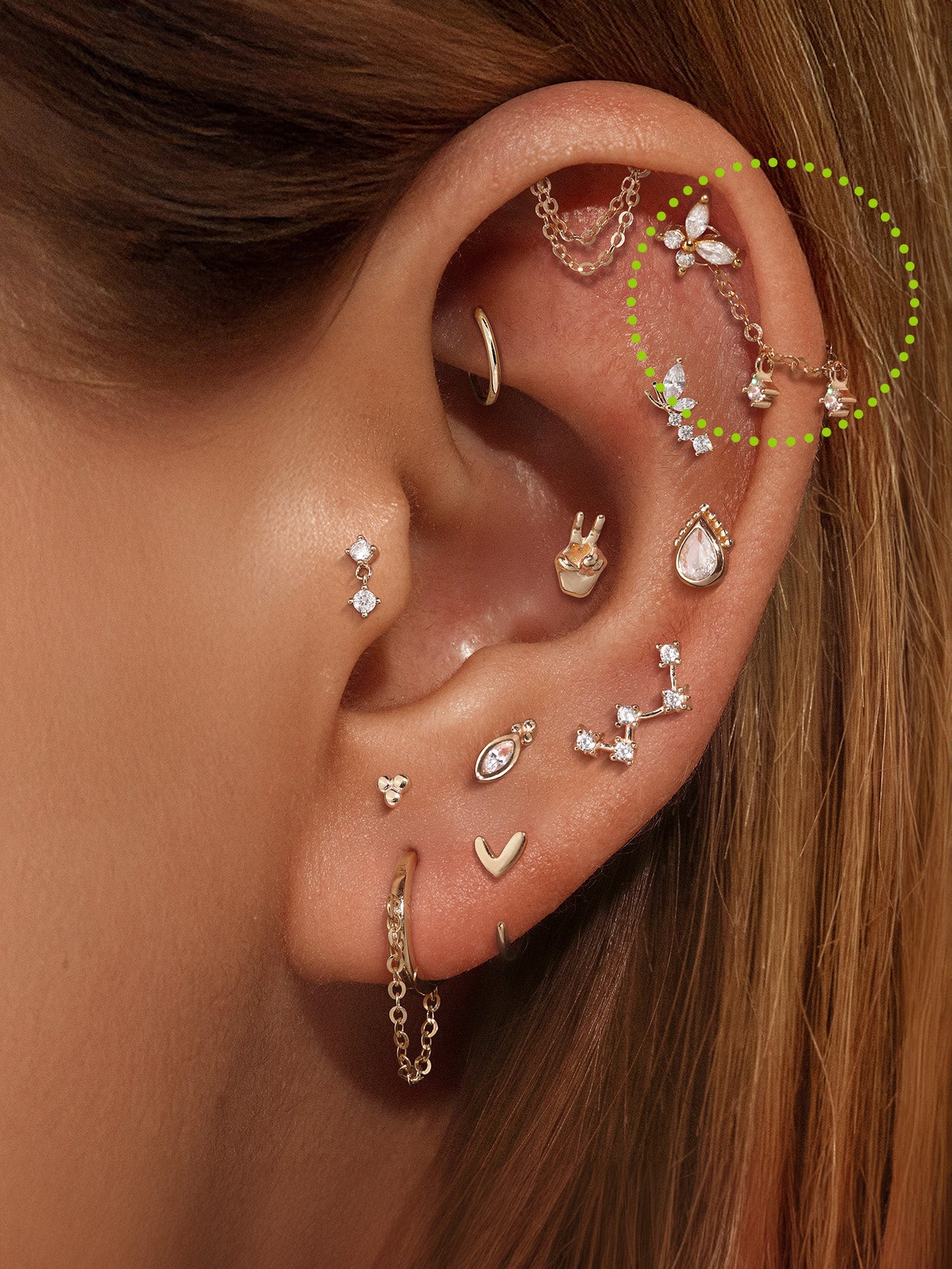 14K Solid Gold Glossy Round Pendant Chain Hoop Charm - Kosinerjewelry