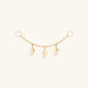 14K massief gouden glanzende ruit hanger ketting hoepel charme