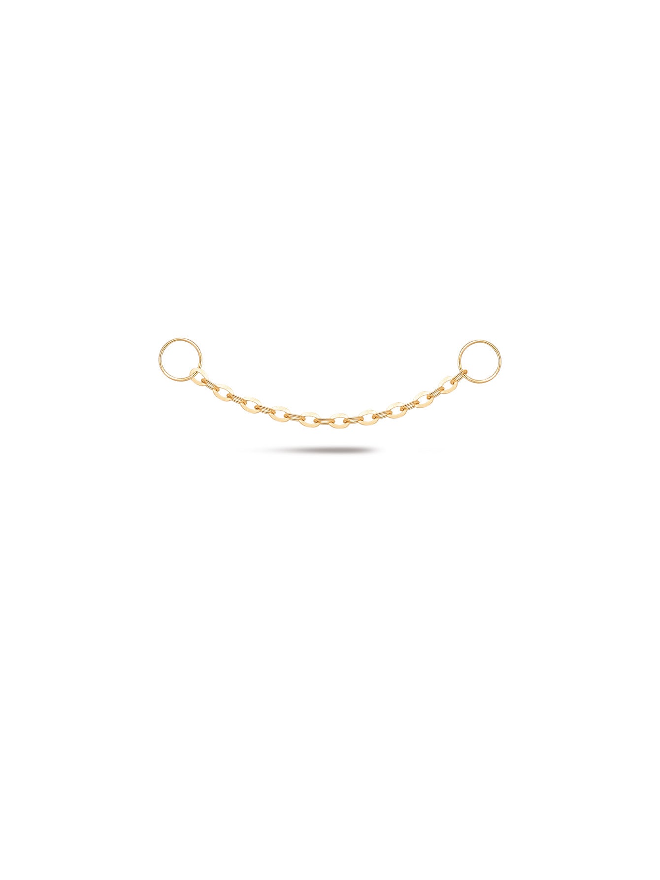 14K Solid Gold Extension Chain Pendant Chain Hoop Charm - Kosinerjewelry