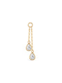 14K Solid Gold Water Drop Double Layer Tassel Chain - Kosinerjewelry--