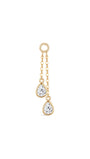 14K Solid Gold Water Drop Double Layer Tassel Chain - Kosinerjewelry--