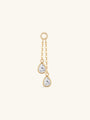 14K Solid Gold Water Drop Double Layer Tassel Chain - Kosinerjewelry--