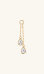 14K Massive Gold Wassertropfen Doppellagige Quastenkette - Kosinerjewelry--