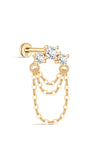 Glands multicouches en or massif 14 carats à dos plat - Kosinerjewelry