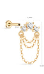 Glands multicouches en or massif 14 carats à dos plat - Kosinerjewelry