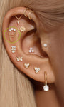 Glands multicouches en or massif 14 carats à dos plat - Kosinerjewelry
