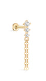 14K Solid Gold Long Tassel Flatback - Kosinerjewelry