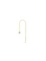 14K Solid Gold Tassel Chain Hoop Charm Ear Wire - Kosinerjewelry
