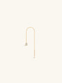 14K Solid Gold Tassel Chain Hoop Charm Ear Wire - Kosinerjewelry