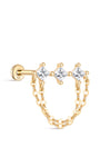 14K Solid Gold Single Row Of Claw-Set Tassels Flatback - Kosinerjewelry