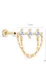 14K Solid Gold Single Row Of Claw-Set Tassels Flatback - Kosinerjewelry