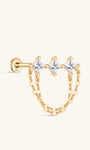 14K Solid Gold Single Row Of Claw-Set Tassels Flatback - Kosinerjewelry