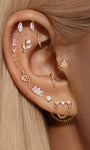 14K Solid Gold Single Row Of Claw-Set Tassels Flatback - Kosinerjewelry