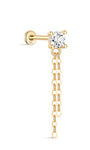 14K Solid Gold Four-Claw Tassel Flatback - Kosinerjewelry