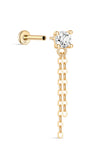 14K Solid Gold Four-Claw Tassel Flatback - Kosinerjewelry