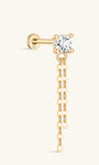 14K Solid Gold Four-Claw Tassel Flatback - Kosinerjewelry
