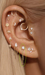 14K Solid Gold Four-Claw Tassel Flatback - Kosinerjewelry