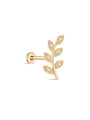 14K Solid Gold Leaf CZ Flat Back - Kosinerjewelry