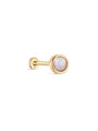14K Solid Gold Opal Ear Piercing Stud - Kosinerjewelry