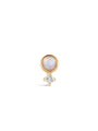 14K Solid Gold Single Opal Ear Piercing Stud - Kosinerjewelry
