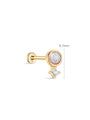 14K Solid Gold Single Opal Ear Piercing Stud - Kosinerjewelry