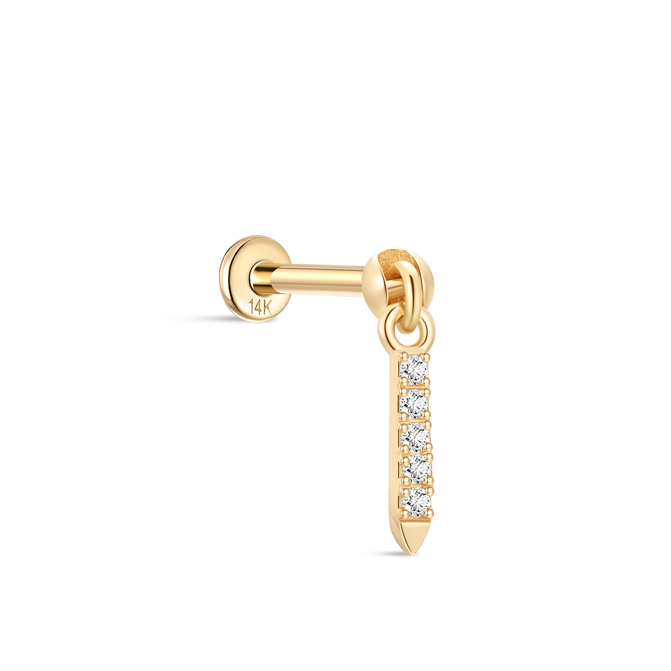 14K Solid Gold Rivet Flatback - Kosinerjewelry