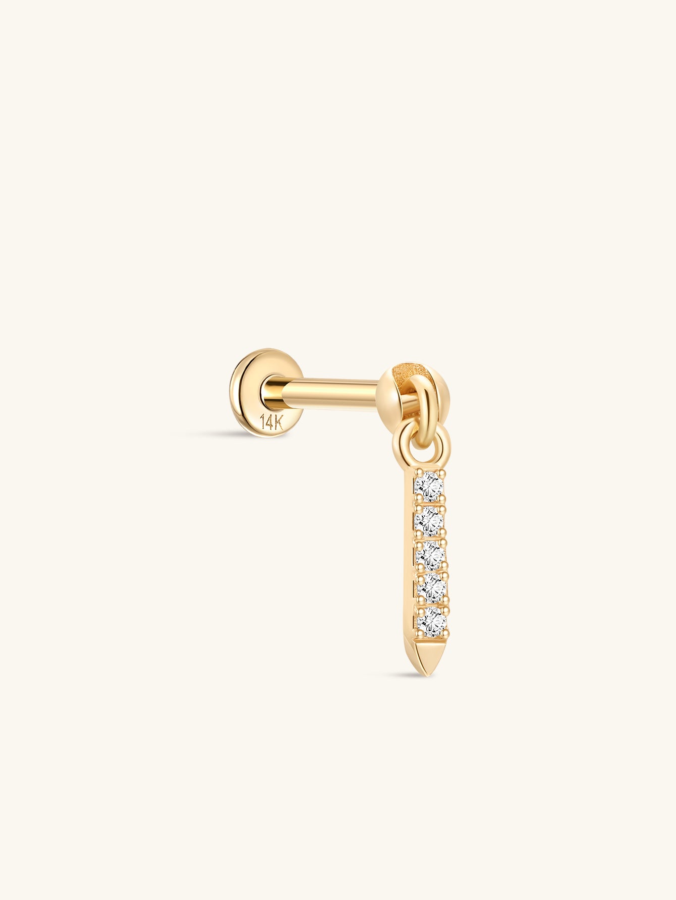 14K Solid Gold Rivet Flatback - Kosinerjewelry