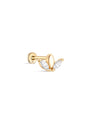 14K Solid Gold Marquise Ear Piercing Stud - Kosinerjewelry