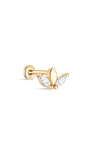 Piercing de orelha Marquise em ouro maciço 14K - joias Kosiner