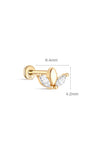 Piercing de orelha Marquise em ouro maciço 14K - joias Kosiner