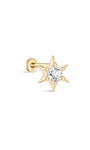 14K Solid Gold Pentagram Flatback - Kosinerjewelry