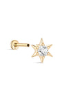 14K Solid Gold Pentagram Flatback - Kosinerjewelry