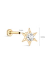 14K Solid Gold Pentagram Flatback - Kosinerjewelry