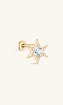 14K Solid Gold Pentagram Flatback - Kosinerjewelry